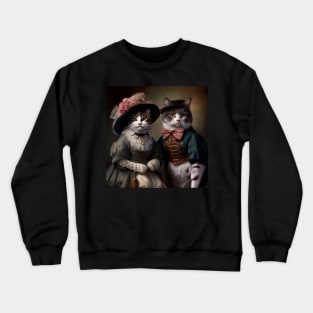 Cat Couple in Victorian Costume Crewneck Sweatshirt